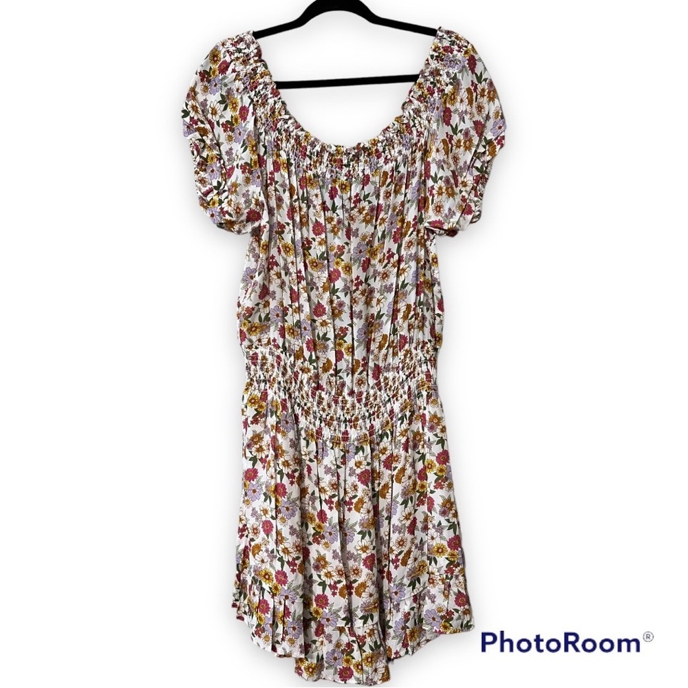 Nicole Miller Collection womens XL dress lined elastic waist silk blend floral
